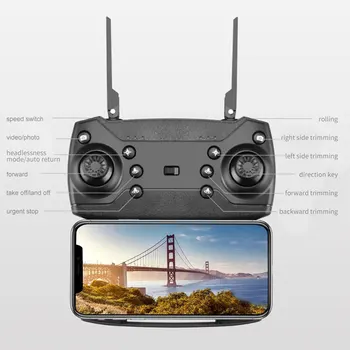 Dron E88 Pro Rc True HD 4k z Dvojno WiFi Kamera s Širokim Kotom Vodja Rc Quadcopter GPS Vrnili Domov Zložljive Mini Gps Brnenje Fant Igrače Darilo
