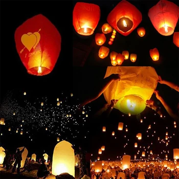 5 Kos DIY Kitajski Nebo Papir, ki Plujejo, ki Želijo Luč, ki Plujejo, ki Želijo Luči Letenje Svetilke Božič Poroko, Rojstni dan Dekoracijo