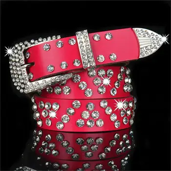 Moda Kavboj Okrasnih Trakov Bling Kristalno Diamond Oblikovalec Strass Studded Pasovi Za Ženske, Moške, Visoke Kakovosti PU Usnje pasu