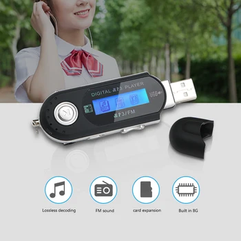 Prenosni Mini USB Flash LCD Digitalni MP3 Predvajalnik Podporo 32GB Flash TF Kartico v Režo za Predvajalnik Glasbe, FM Radio