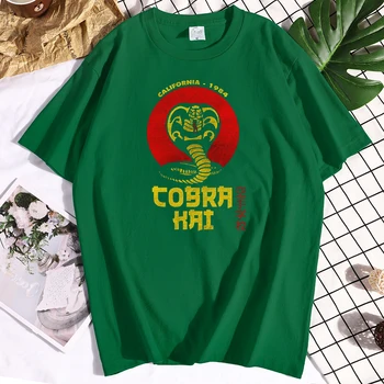 California-1984 Cobra Kai Praznih rok Šoli Tiskanja Moških Tshirts Svoboden Domov Oblačila Opremljena Poletje Tshirt Smešno Mehko Mans T-majice