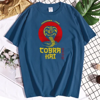 California-1984 Cobra Kai Praznih rok Šoli Tiskanja Moških Tshirts Svoboden Domov Oblačila Opremljena Poletje Tshirt Smešno Mehko Mans T-majice