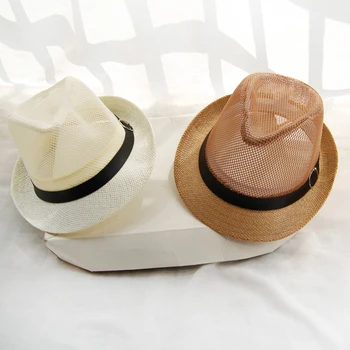 Poletni klobuki moške za zaščito pred soncem zahodnih cowboys Slamnati Klobuki Fedoras panama očesa pasu priložnostne prostem plaži jazz kape klobuki sonce