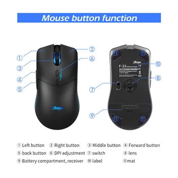 ZELOTES F-22 2.4 GHz Wireless Mouse Gaming Miška 6 Tipke Optični Miši z 3 Nastavljiv DPI za Računalnik Prenosni RAČUNALNIK je Enostaven Za Uporabo Novih