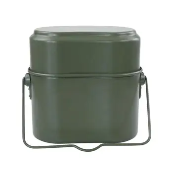 Nemčija Vojaško Zelena 3pcs v 1 Camping kuhinjskih pripomočkov Kuhar Set Pohodništvo Preživetje Bento Kosilo Škatle Pot/Skledo Whosale&Dropship 12621