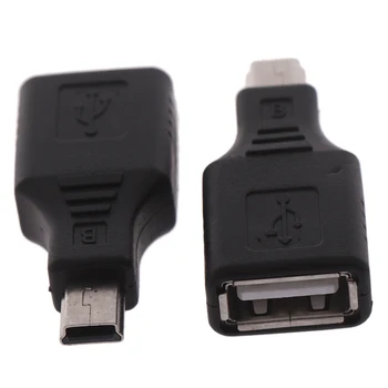 Mini USB Moški na USB Ženski Pretvornik Priključek Prenos podatkov Sinhronizacija OTG Adapter za Avto, AUX, MP3 MP4 tablični računalniki Telefoni U-Disk