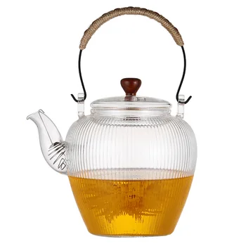 Čajnik toplotno odporno steklo čajnik čaja nastavite Kitajski čaj nastavite lonec aparat za filter 1100ml trajne grelnik vode čaj grelnik vode čaj infuser