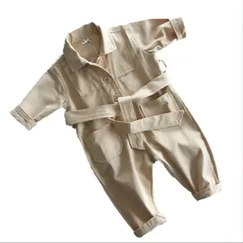 Super Kakovost Otroci Baby Fantje Dekleta z Dolgimi Rokavi Bombaž 95% Moda beloprsi Singl igralne obleke Malčka Kombinezon Jumpsuits 6M-8Y
