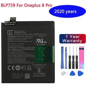Original Baterija BLP759 Za Oneplus 8 Pro En Plus 8pro 4510mAh Visoka Zmogljivost OnePlus Mobilnega Telefona, Baterije Brezplačna Orodja