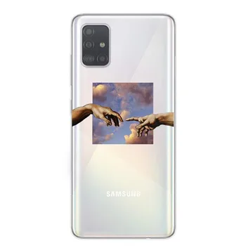 Smešno Retro Črtna Koda Etiketi David Mona Lisa Mehko Primerih Za Samsung Galaxy S6 S7 S8 S9 Plus S10Plus S20 Plus S20 Ultra Kritje Coque