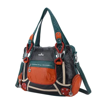 Angel Kiss Brand Women Color Combination Patchwork Handbag Messenger Tote 128187