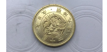 Veliko Japonska 1876 20 Jen Meiji 9 Leto Zlatnik, Medenina Kovinski Kopijo Kovancev Zmaj Beaded Krog Legende Zgoraj Napisana Vrednost Je Nižja