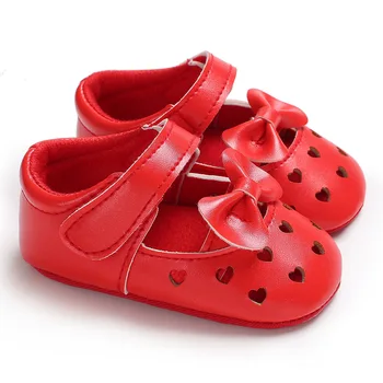 Moda Novorojenih otrok čevlji poletje baby lok dekleta slip openwork dihanje čevlji