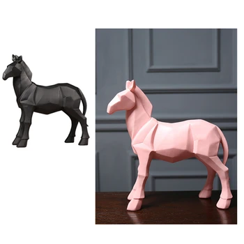 Kip Nordijska Konj Geometrijske Živali Kipi za Domačo Pisarno Dekoracijo dnevne Sobe Figur Ustvarjalne Vino Hladilnik Kiparstvo