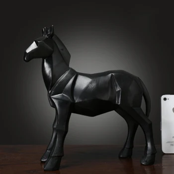 Kip Nordijska Konj Geometrijske Živali Kipi za Domačo Pisarno Dekoracijo dnevne Sobe Figur Ustvarjalne Vino Hladilnik Kiparstvo