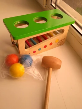 [Zabavno] Baby Lesa Zvok Knock Žogo Tolkala Udarec in Spusti Instrumenti Kovanje in Razbijanje Roll Klopi, glasbo, igrače, otroci darilo