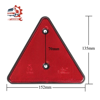AOHEWEI 1Pc Rdeč Trikotnik Reflektor Zadnje Reflektivni Trakovi za Prikolico Prikolica Tovornjak Vijak Fix na Rep Stran Položaj Ograjo Safty 1305