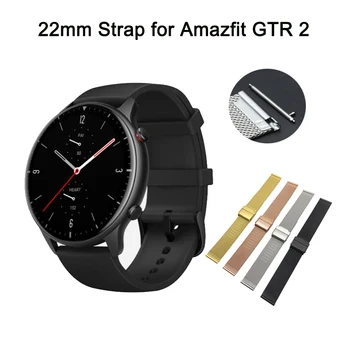 22 MM Watch Band za Huami Amazfit GTR 2 Pametno Gledati Nerjavno Kovinsko Zapestnico za Xiaomi Amazfit GTR2/GTR 42MM 47MM Pašček za Zapestje
