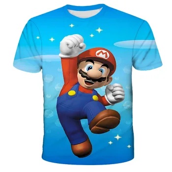 Super Mario 3D Fantje Tiskanja Deklice Smešne majice 2020 Poletnih Oblačil, Otroške majice Ulica 13097