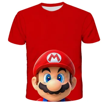 Super Mario 3D Fantje Tiskanja Deklice Smešne majice 2020 Poletnih Oblačil, Otroške majice Ulica