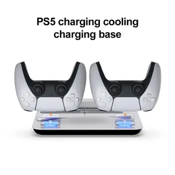 Za PS5 Navpično Stojalo Z Hladilni Ventilator Znanja Dual Controller Polnilnik Konzole polnilno Postajo, Fan Cooler Za PS5 Polnilnik Znanja