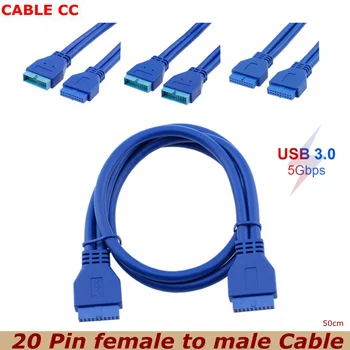 50 cm 5Gbps USB Podaljšek USB3.0 20Pin Ženski USB 3.0, 20 Pin Moški Kabel Podaljšek Motherboard Mainboard Kabel Podaljšek