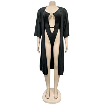 Seksi Čipke Ženske Bikini Kopalke z Dolgimi Rokavi Jopico prikriti Kopalke Votlih Iz Kopalne Plaže Obleka za Poletje 2020