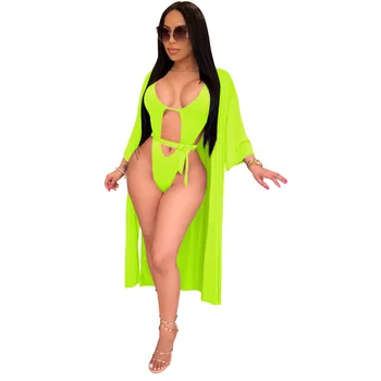 Seksi Čipke Ženske Bikini Kopalke z Dolgimi Rokavi Jopico prikriti Kopalke Votlih Iz Kopalne Plaže Obleka za Poletje 2020
