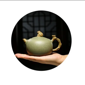 450 ml Pravega Yixing Zisha Čajnik Nastavite, Kitajski Kung Fu Čajnik, Ročno Mineralnih Surovin Zelena Glina Zisha Čaj, Set čaj grelnik vode