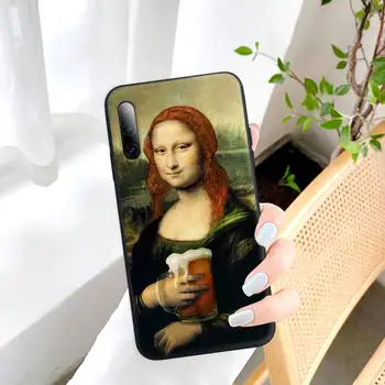 Smešno Mona Lisa Črna Silikonski Primeru Mobilni Telefon Pokrovček Za Samsung Galaxy S9 S10 S20 S21 S30 Plus Ultra S10e S7 S8