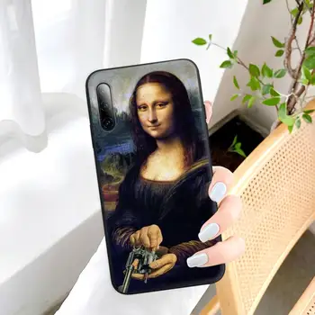 Smešno Mona Lisa Črna Silikonski Primeru Mobilni Telefon Pokrovček Za Samsung Galaxy S9 S10 S20 S21 S30 Plus Ultra S10e S7 S8