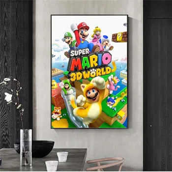 Super Mario Video Igre Vroče Umetniško Platno Slikarstvo Letnik Plakatov in Fotografij Stenskih slikah, Dekoracijo Doma za dnevno Sobo