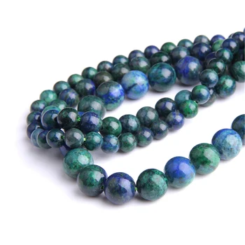 Naravni Lapis Lazuli Malahit Azurite Agates Kamen Kroglice Za Nakit, Izdelava Zapestnico, Ogrlico 4-12 mm Izbrati Velikost DIY Nakit