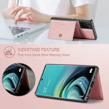 TATING Luksuzni Materiala Primeru Telefon Z Magnetno Rokav za Samsung Galaxy S21 S21+ Ultra S Opomba Usnjena Denarnica Reža za Kartico Vrečko