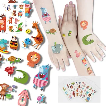 4 Listi/Paket Srčkan Risanka Živali Tetovaže Nalepke za Otroke Začasni Tattoo Body Art Tattoo Nalepke, Nepremočljiva 13280