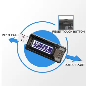 USB Tester DC Voltmeter 4V~20V Volt Meter Polnilnik Zmogljivosti Indikator Prikaza Časa Mobilnih Baterije Detektor