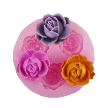 3D Silikonski Čokoladna Torta Fondat Plesni Slastičari Pecilni Sladkor Obrti Okrasitev Plesni Cvet Oblike, Oblike Za Sveče