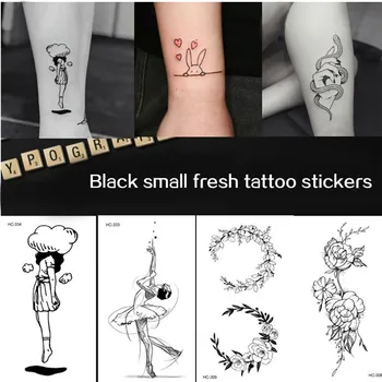 Nepremočljiva Začasni Tattoo Nalepke Black Rose Tattoo Moški Ženske Henna Cvet Tatoo Design Tattoo Nalepke, 3D DIY Body Art Tatoos