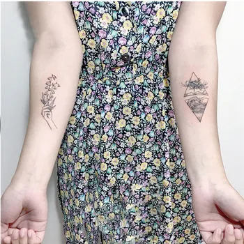 Nepremočljiva Začasni Tattoo Nalepke Black Rose Tattoo Moški Ženske Henna Cvet Tatoo Design Tattoo Nalepke, 3D DIY Body Art Tatoos