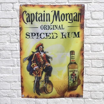 Captain Morgan Pivo Plakat Transparenti Bar Cafe Hotel Stenski Dekor Visi Umetnosti Nepremočljiva Tkanine, Poliestrskih Tkanine, Zastave Temo Slikarstvo