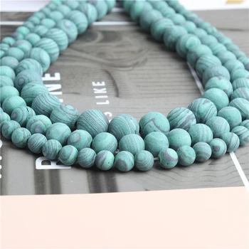 Linxiang naravnih tal Malahit kroglice 4/6/8/10/12 mm, primerna za naredi sam, zapestnico, ogrlico dodatna oprema tovarne neposredne prodaje 13505