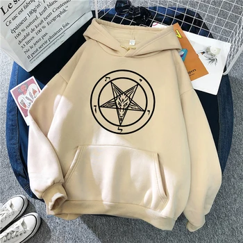 Pentagram Gothic Okultno Satan Nova Moda za Moške Hoodies Visoko Kakovost Vseh tekmo Moški Pulover Znamke Oblačil Harajuku Mens Vrhovi