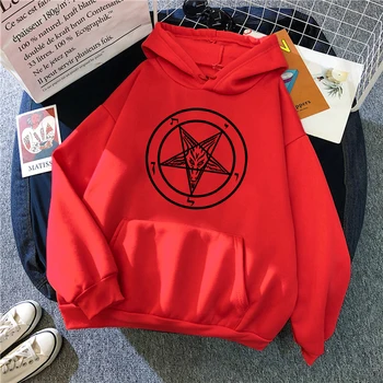 Pentagram Gothic Okultno Satan Nova Moda za Moške Hoodies Visoko Kakovost Vseh tekmo Moški Pulover Znamke Oblačil Harajuku Mens Vrhovi