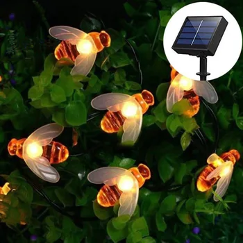 Solar Powered Srčkan Honey Bee Led Niz Vila Lučka 20leds 50leds Čebel na Prostem Vrt Navidad Kerst Božični Venci Luči 135383