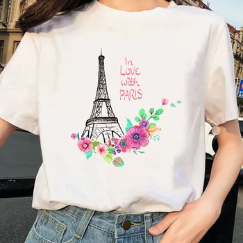 2021 novi modi Eifflov Stolp tiskanje Tshirt ženske Prosti čas kratke sleeveT-shirt ženski Grafični Tees Smešne Majice Za ženske tshirt