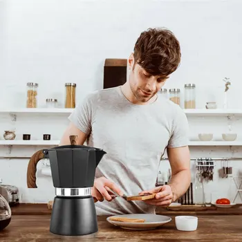 150/300 ML Praktično Aluminija aparat za Kavo Moka Kava Lonec Espresso Percolator Pot, Primerna Za Električne Peči Plinske Peči 13723