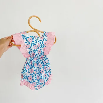 MILANCEL 2021 Poletje Baby Dekleta, Obleka, Nerborn Oblačila Ruffle Rokavi za Malčke Enem Kosu Otroška Vrhnja oblačila