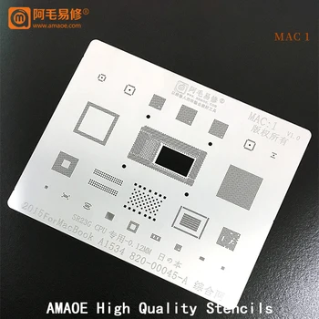 MAC1-7 Za MACBOOK, MAC Pro A2159 A1706 A1707 A1534 Moč Polnjenje prek kabla USB IC PROCESOR/RAM SSD DDR BGA Reballing Matrica 0.12 mm Debeline