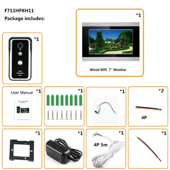 TUYA Video Interkom WIFI Video Vrata Telefonski Sistem za Doma Interkom Wiith 7-Palčni Barvni Zaslon na Dotik, AHD 1080P Zvonec 138875