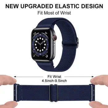 Scrunchie Trak za Apple watch band 44 mm 40 mm 38 mm 42mm Nastavljiv Elastični Najlon solo Zanke zapestnica iWatch series 3 4 5 6 se
